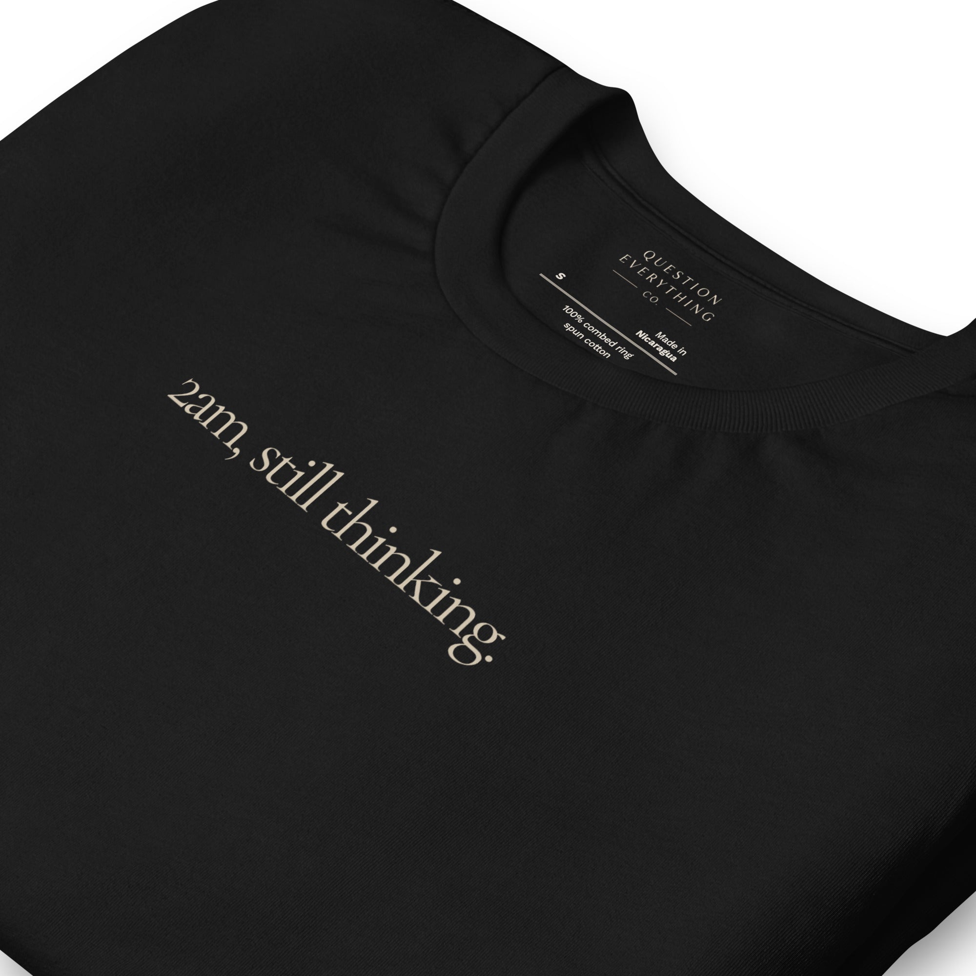 2am, still thinking premium black t-shirt